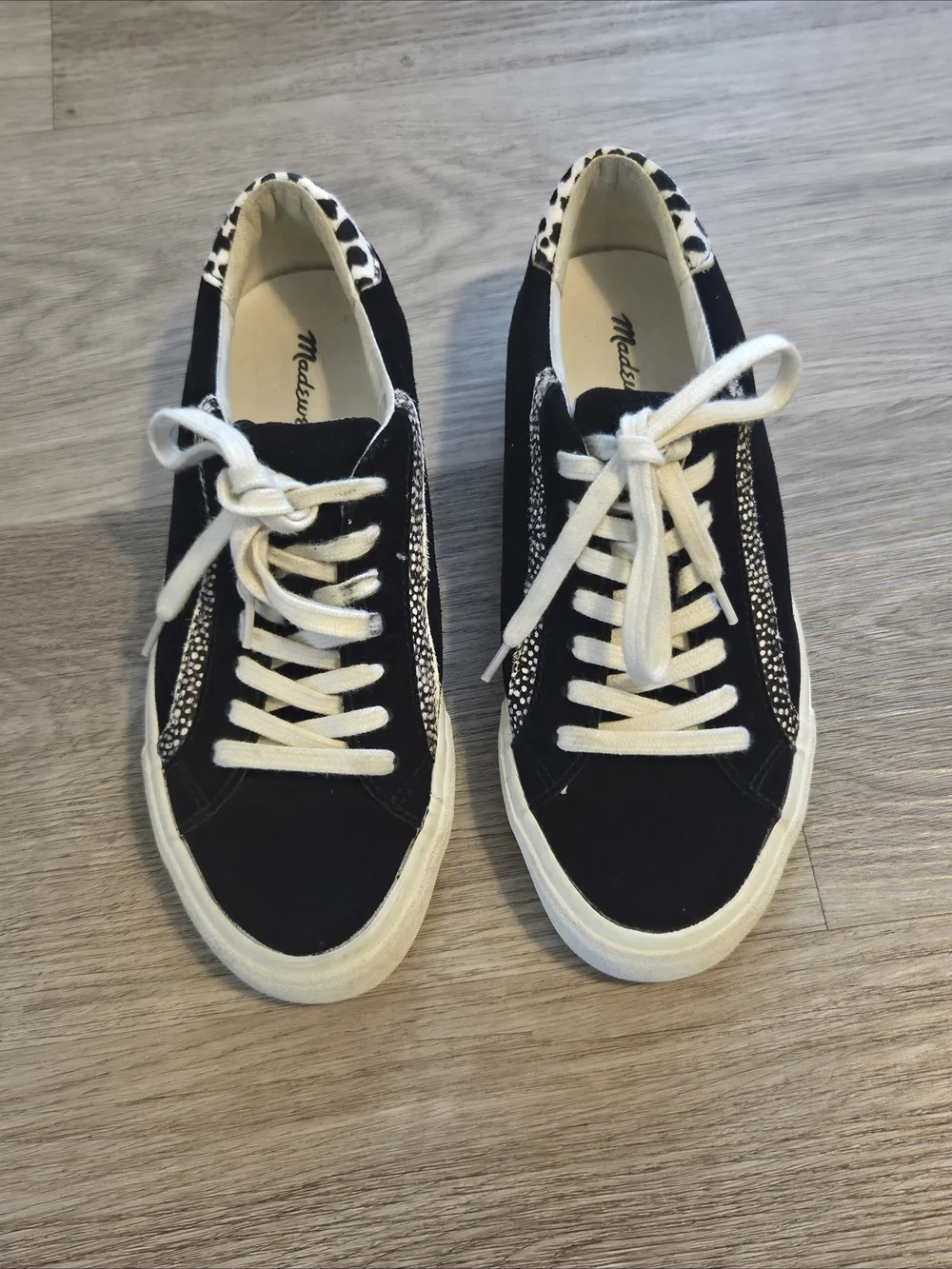 Madewell Black Suede Sneakers with White Soles